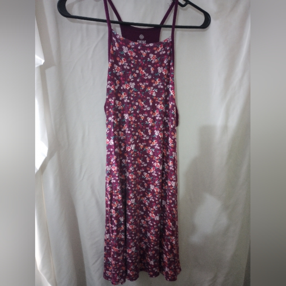 SO Burgundy Floral Mini Dress